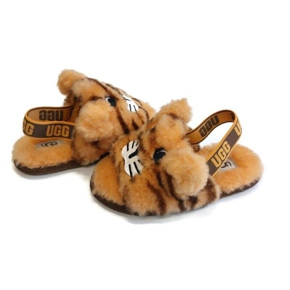 UGG Fluff Yea Slide Tiger Stuffie Slippers 1124940T Size 9 Toddler Ages 4-5 - Picture 8 of 8